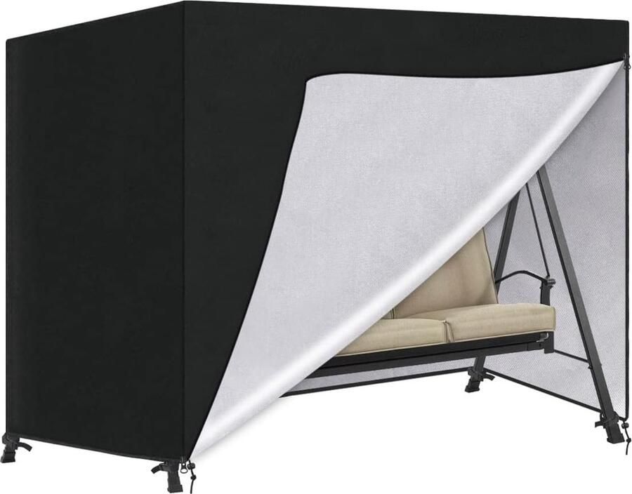 Beschermhoes voor schommelbank 3-zits waterdicht afdekzeil voor schommelbank afdekking voor zware belasting schommelbank afdekzeil voor tuinschommel 215 x 154 x 168 cm