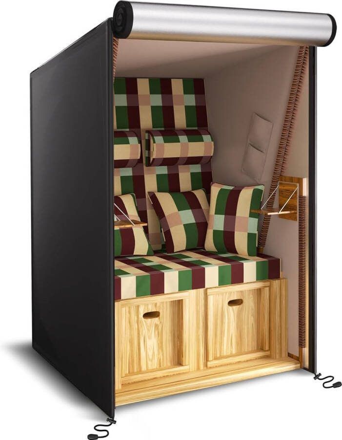 Beschermhoes voor strandkorf Oxford 420D afdekking afdekhoes waterdicht winterbestendig weerbestendig uv-bestendig ademend 135 x 105 x 175 140 cm afdekhoes voor strandstoelen