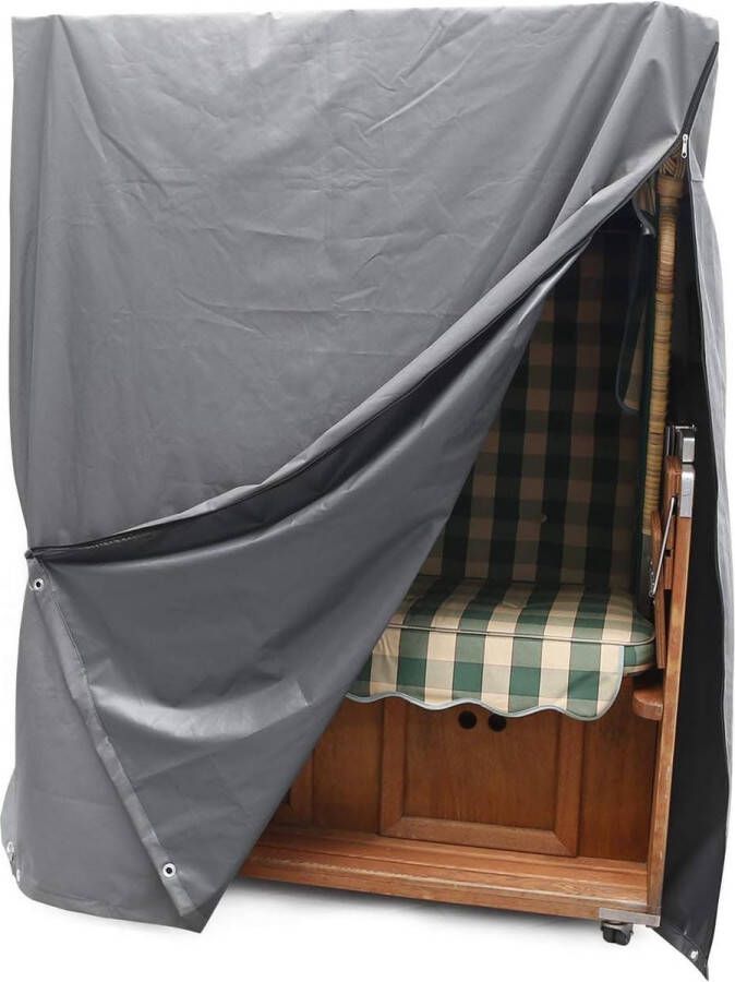 Beschermhoes voor strandstoel 140 x 100 x 165 140 cm met verlaagd dak en trekkoord voor sterke grip weerbestendige en uv-bestendige afdekking met ventilatieopeningen 600D Oxford polyester