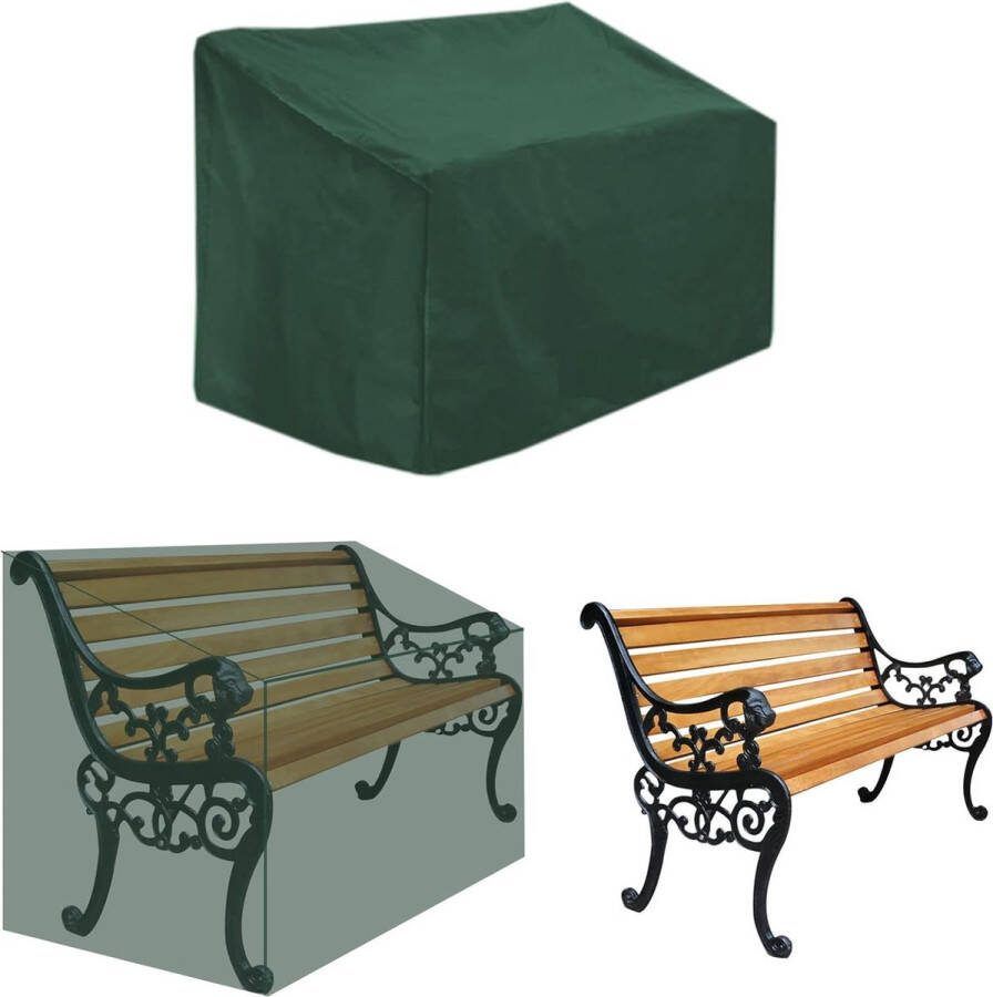 Beschermhoes voor tuinbankhoes waterdicht 2-zitsbankhoes tuinbankhoes waterdicht winddicht UV-bestendig 210D polyester Oxford-stof 134 x 66 x 89 cm (groen)