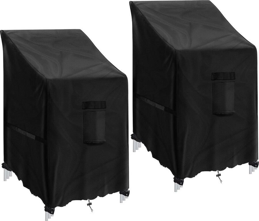 Beschermhoes voor Tuinstoelen 2 Stuks Tuinstoel Afdekking Weerbestendig Afdekking voor Stapelstoelen Winterbestendig Waterdicht Dekzeil voor Balkonstoelen Fauteuils 91 x 71 x 120 cm