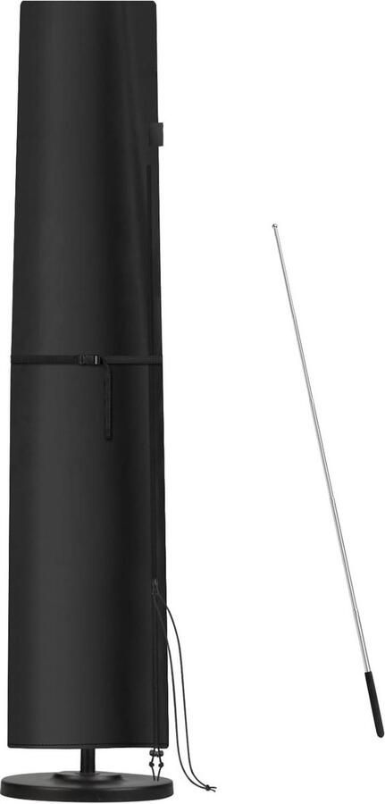 Beschermhoes waterdicht voor parasol 3-5 meter met stang zweefparasol parasolstandaard 280 x 50 60 cm zweefparasolhoes