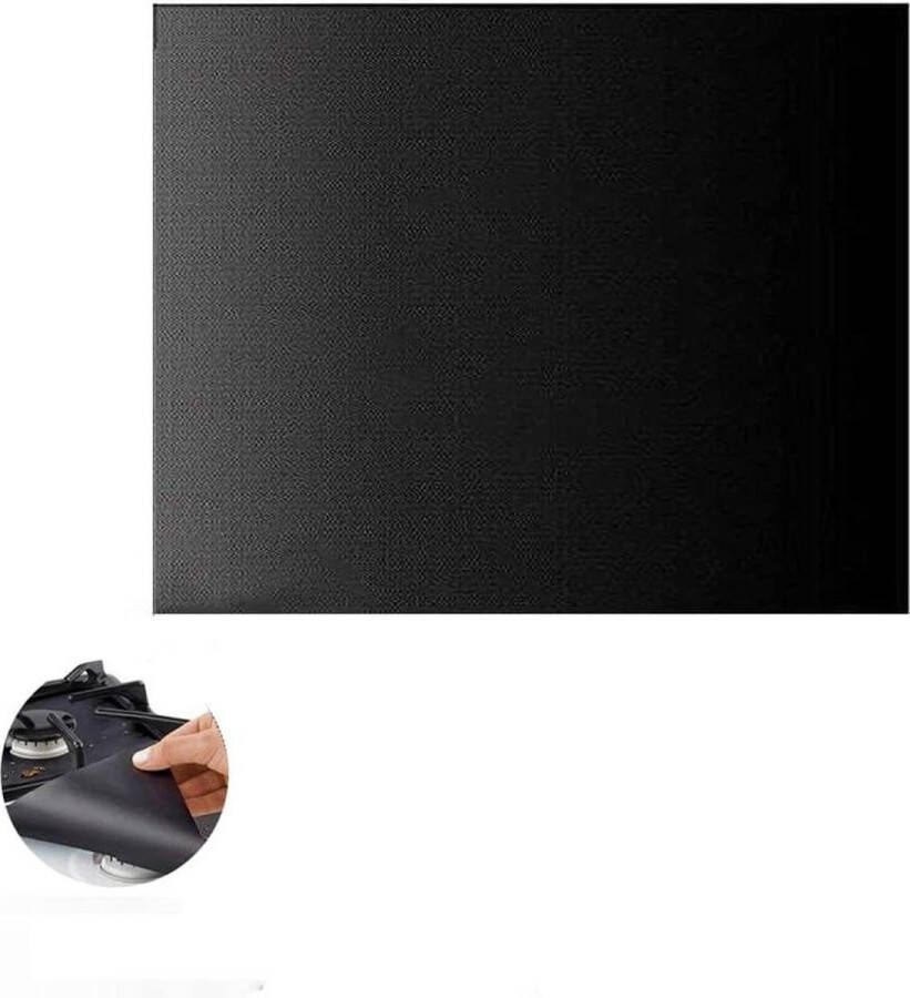 Beschermingsmat siliconen inductiekookplaat Anti-kras bakonderlegger 52 x 78 cm zwart