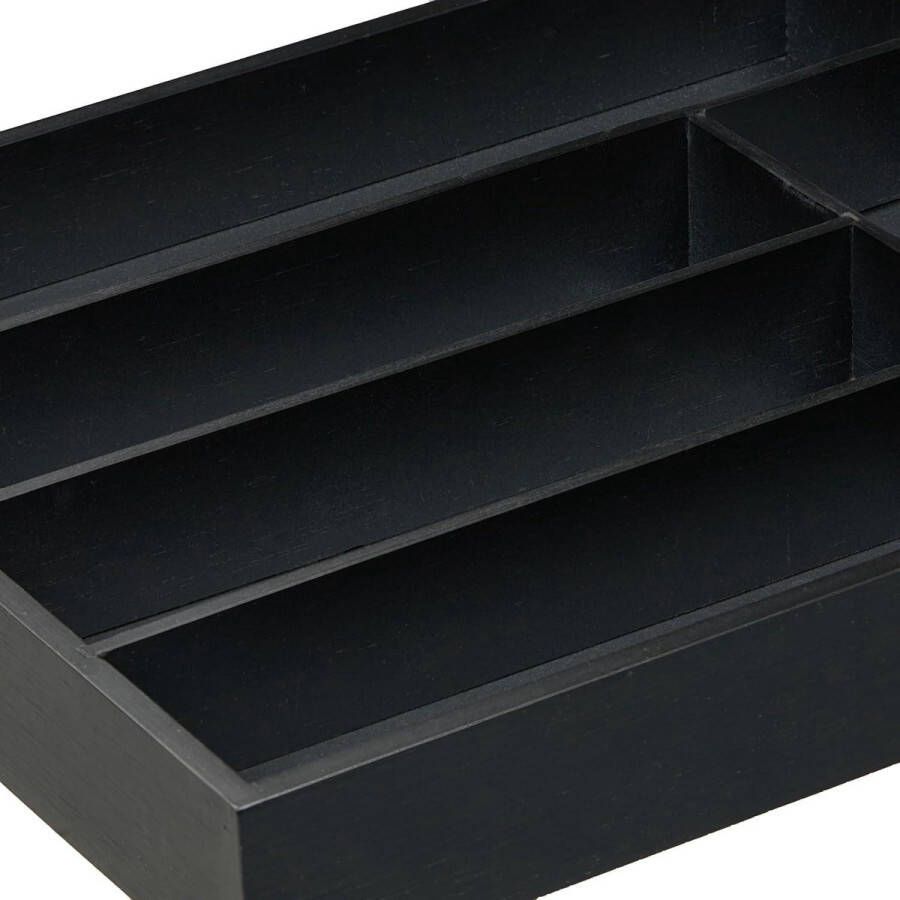 Bestekbak 5 vakken HBD 5 x 34 x 30 cm Organizer voor bestek knutselspullen en schrijfwaren Zwart