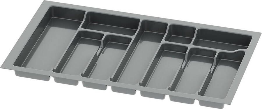 Bestekbak Divio voor laden 80 cm breedte 73 cm x diepte 43 cm op maat te snijden met 10 vakken antraciet bestekbak opbergsysteem
