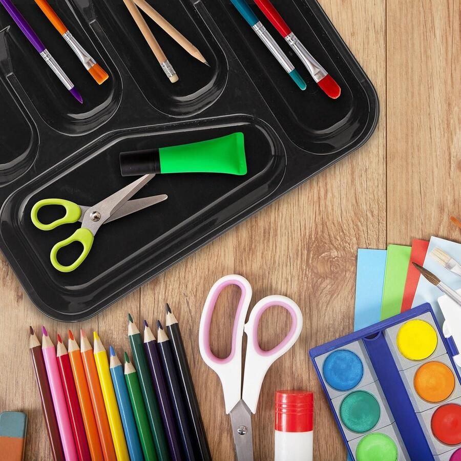 Bestekbak Set van 2 5 Vakken Kunststof Bestek Organizer voor Lade Zwart 4 x 245 x 325 cm