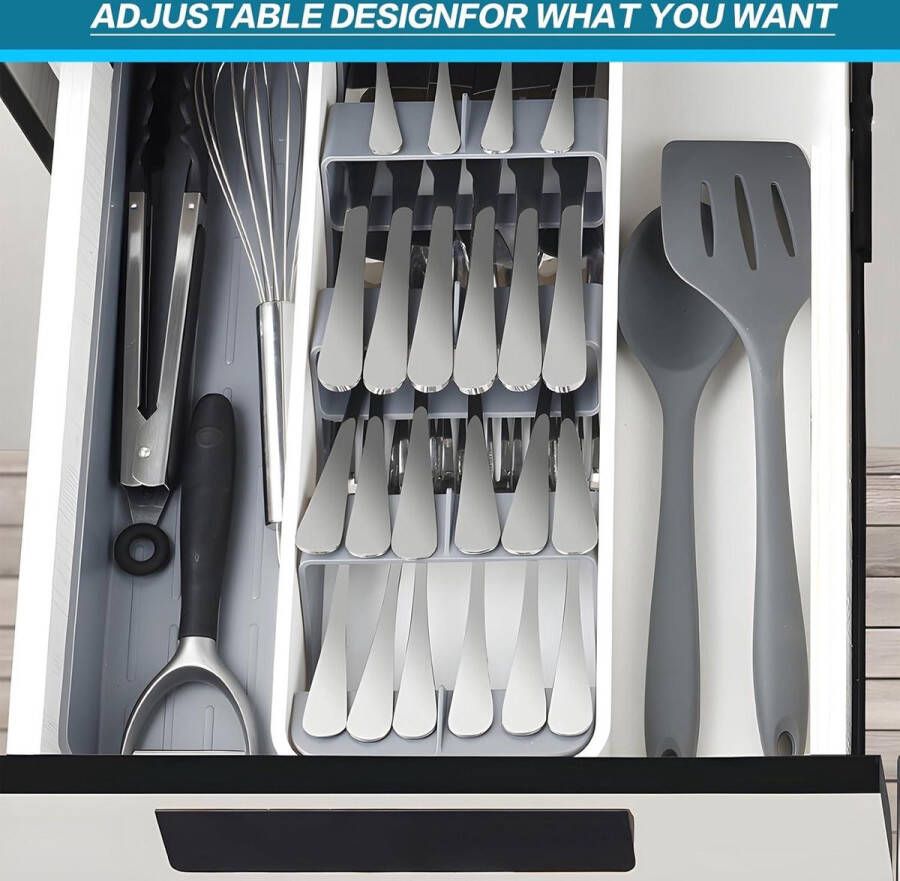 Bestekbak voor keukenlade Organizer voor besteklade Inzet keukenorganizer met lade Compacte ladeorganizer