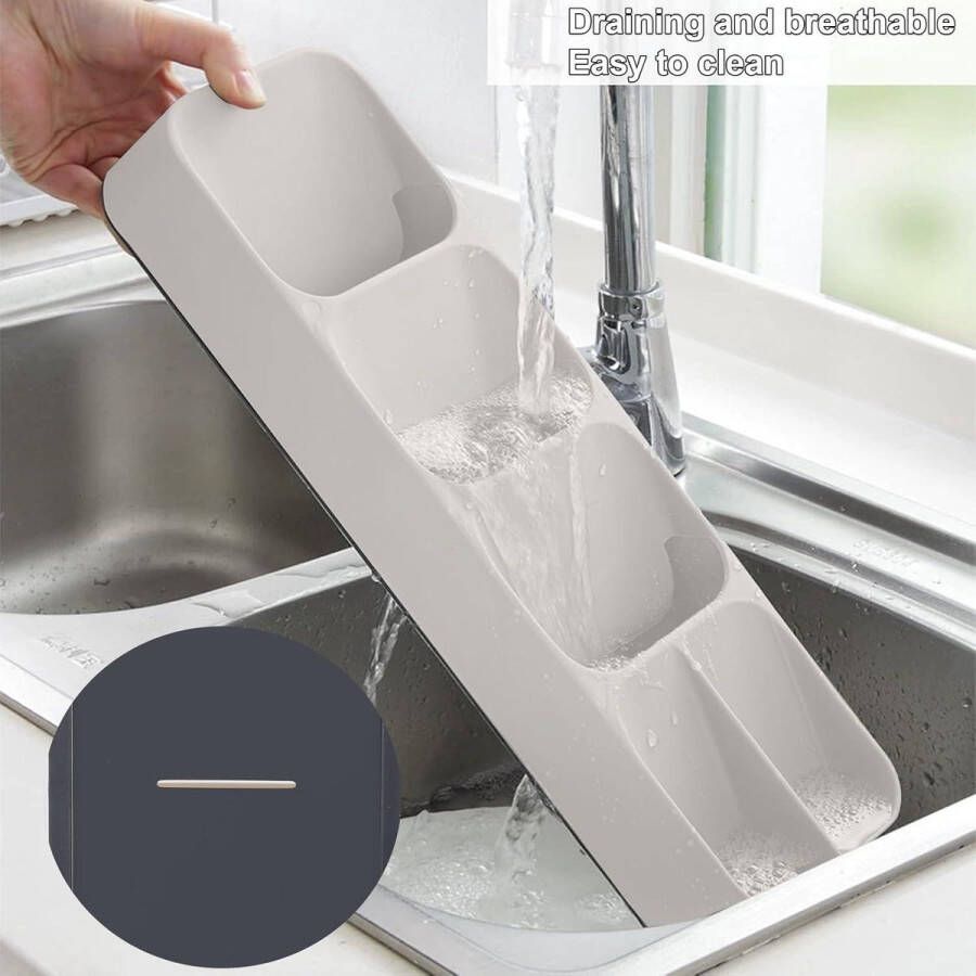 Besteklade organizer Compacte bestekbak voor laden smal Wit