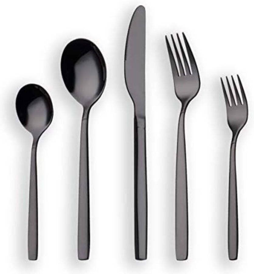 Bestekset 6 Persoons Bestek Set -Zwart