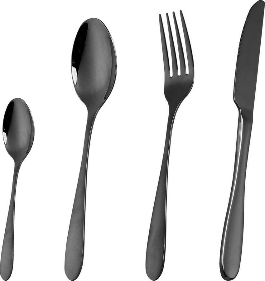 Bestekset voor 6 personen 24-delige moderne elegante roestvrijstalen mes vork lepel roestvrij bestekset