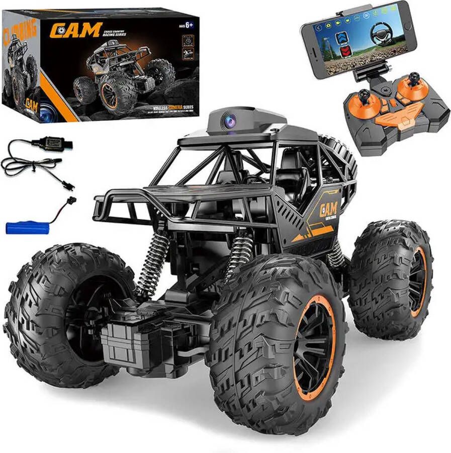 Bestuurbare Auto met 4K Camera RC Auto Voor Volwassenen Kinderen Met Accu voor Jongens Meisjes Monstertruck Zwart Blauw