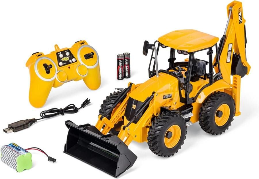 Bestuurbare Vrachtwagen Bestuurbare Graafmachine 1:20 Graafmachinelader – Kinderspeelgoed – RC Graafmachine Inclusief Batterijen En Afstandsbediening