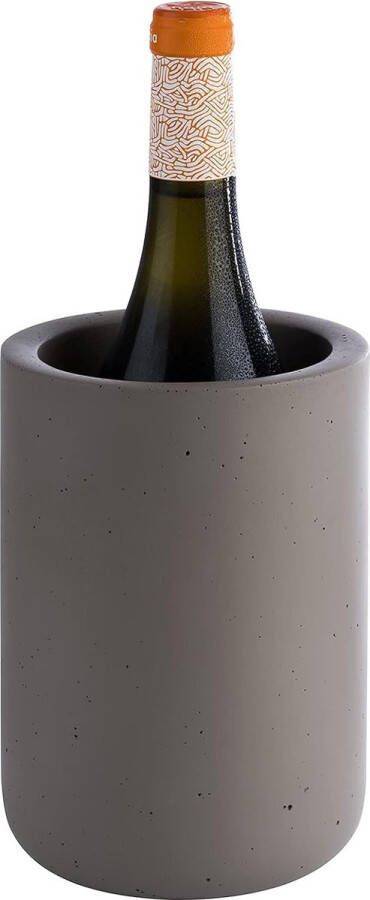 Betonnen Flessenkoeler Hoogwaardige Champagnekoeler Gemaakt van Beton 12 x 19 cm Meubelvriendelijke Onderkant Wijnkoeler Geschikt voor 0.7-1.5-Liter Flessen