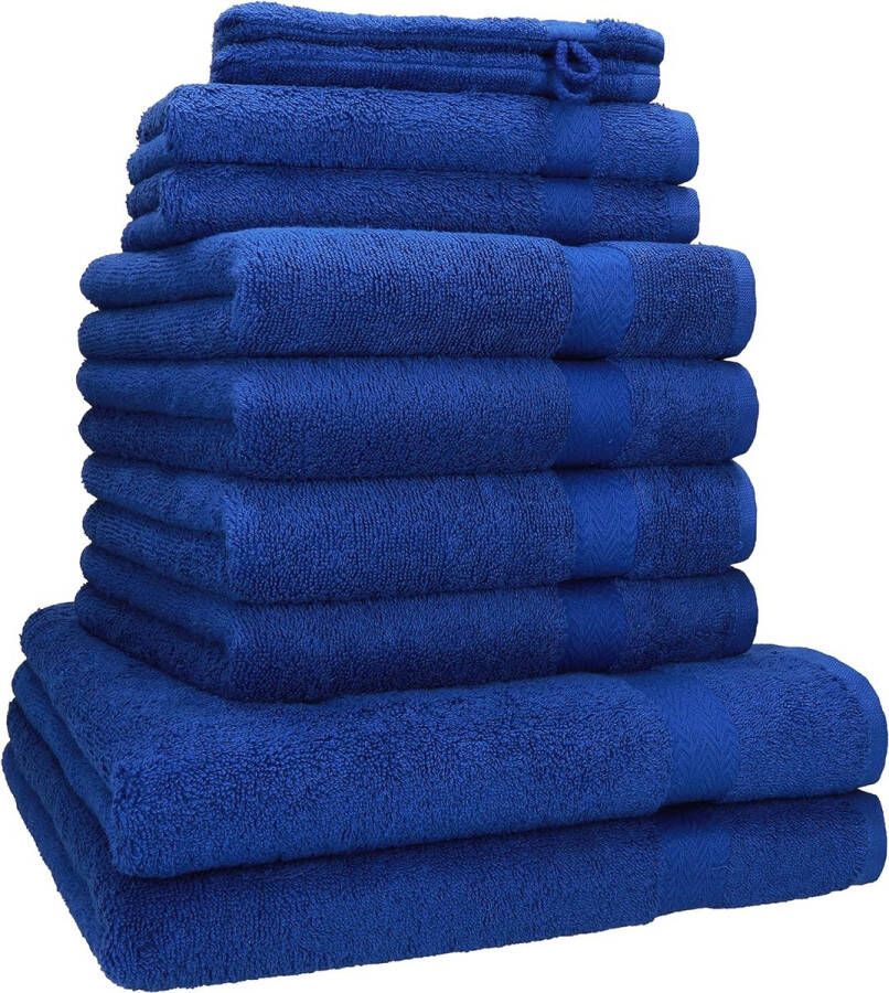Betz Premium handdoekenset inclusief 2x badhanddoeken 70 x 140 cm 4x handdoeken 50 x 100 cm 2x gastendoekjes 30 x 50 cm 2x washandjes 17 x 22 cm kwaliteit 470 g m² koningsblauw