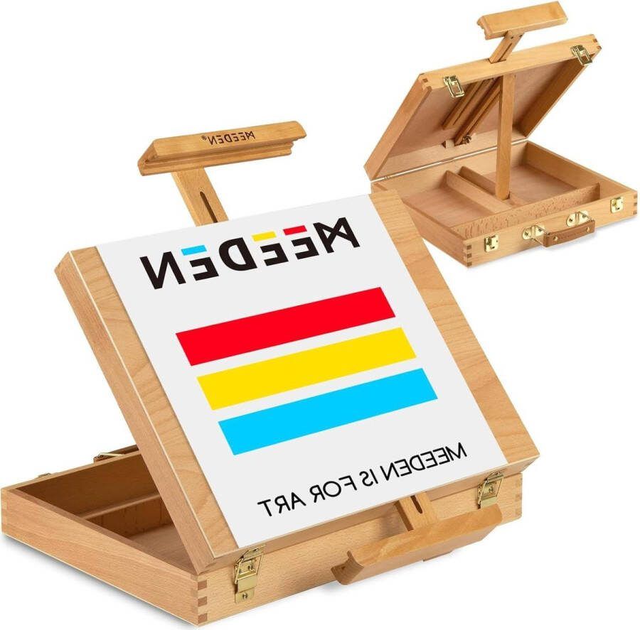 Beuken tafelblad schetsbox schildersezel opbergdoos voor kunst ezel voor beginners max. 72 cm