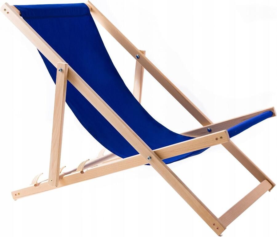 Beukenhouten ligstoel strandstoel Ligbed ideaal voor strand balkon terras Blauw