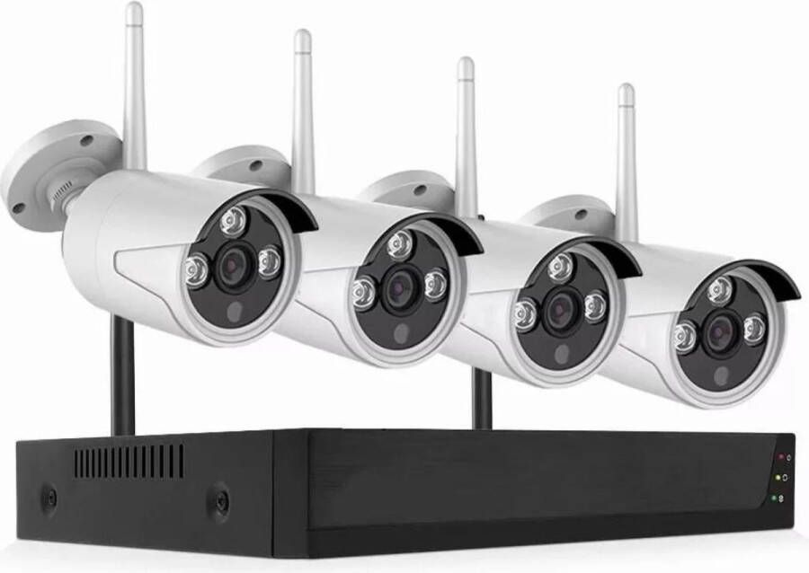 Beveiligingscamera set met 4 Cameras Nachtzicht Outdoor Buiten Home Security Camera Systeem Wifi Camera Set Motion Detector Wifi verbinding