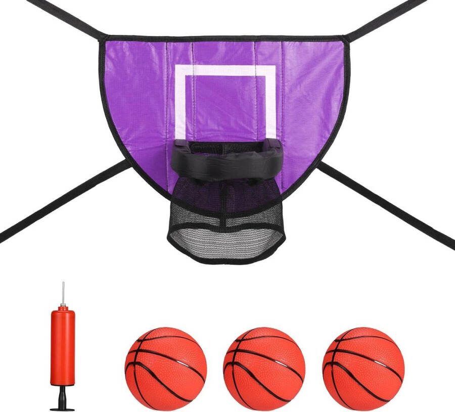 Bevestigingsset Universeel Basketbaldoel voor Trampoline Eenvoudige Installatie en Accessoires Paars mini trampoline