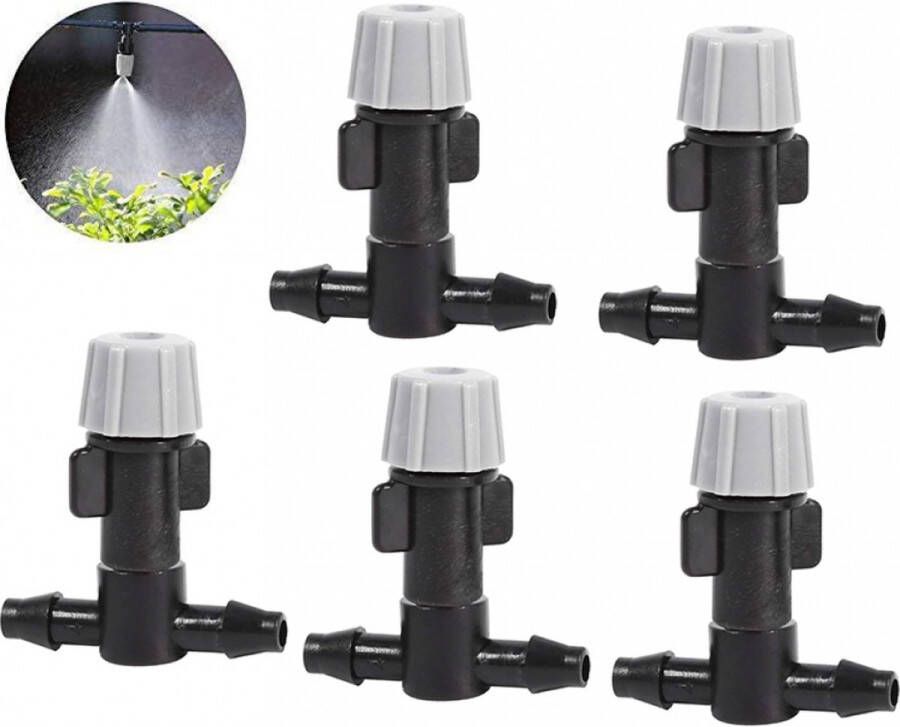 Bewaterinssysteem Sprinklerkoppen sproeiers 5 stuks sproeikoppen sproeiers nevelsproeiers met T-verbindingen voor irrigatie van de tuin voor beslaan en beslaan van irrigatie