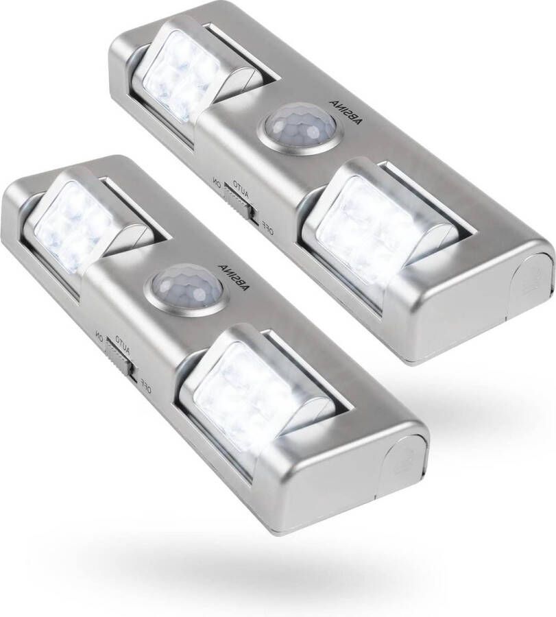 Bewegingsmelder led-lichtstrip op batterijen instelbare lichtstraling kastverlichting voor kast trap 2 spotlight