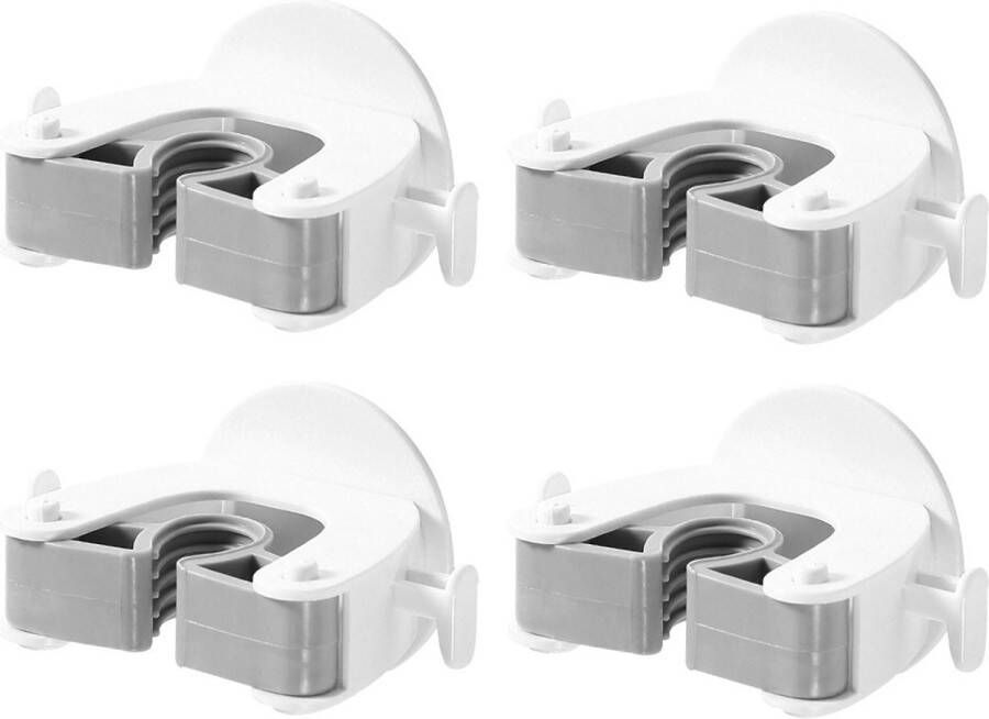 Bezemhouder 4 stuks Zelfklevend Bezem Ophangsysteem Gereedschaphouder Wandhouder Gereedschapshouder met Ophanghaken Mop Ophangsyteem Hanger Achter de Deuren Badkamer Accwssoires gereedschap houder