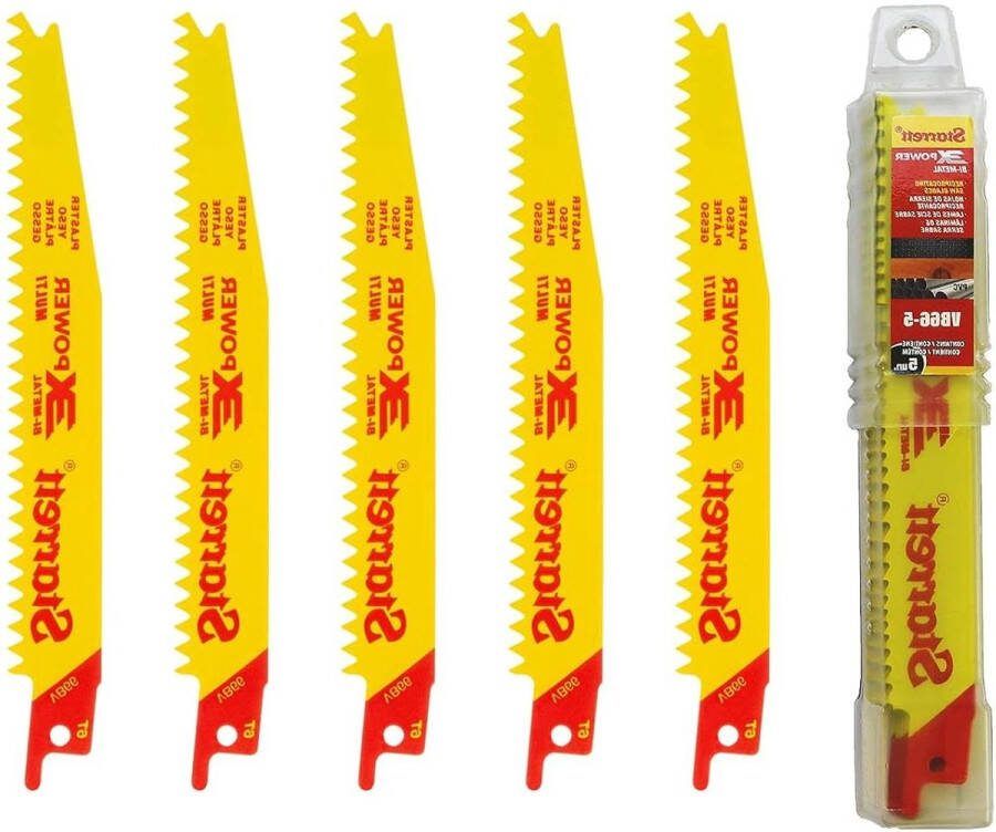 BI-metaal rechte pleisters snijden speciaal doel reciprozaagblad lemmet v-tooth 6 TPI 152 cm lang x 3 102 cm breedte 5 stuks