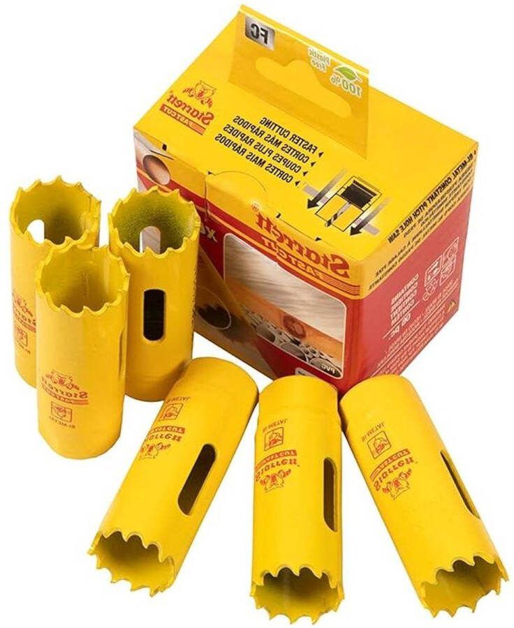 Bi-Metal Gatenzaag Pack 6 Stuks Snel Gesneden Extra Kobalt Gatzaag 20mm Voor Roestvrij Mild Sheet Hout Kunststof