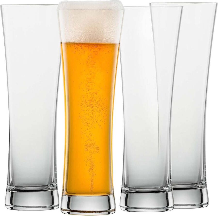 Bierglas Beer Basic 0 3 l (set van 4) rechtlijnige witglazen voor tarwebier veelbelovendwasmachinebestendige Tritan-kristalglazen Made in Germany (artikelnummer