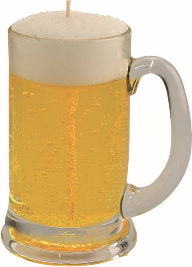 Merkloos Bierglas gadget kado Bierkaars bierpul H13 cm D8 cmA Vaderdag verjaardag figuurkaarsen