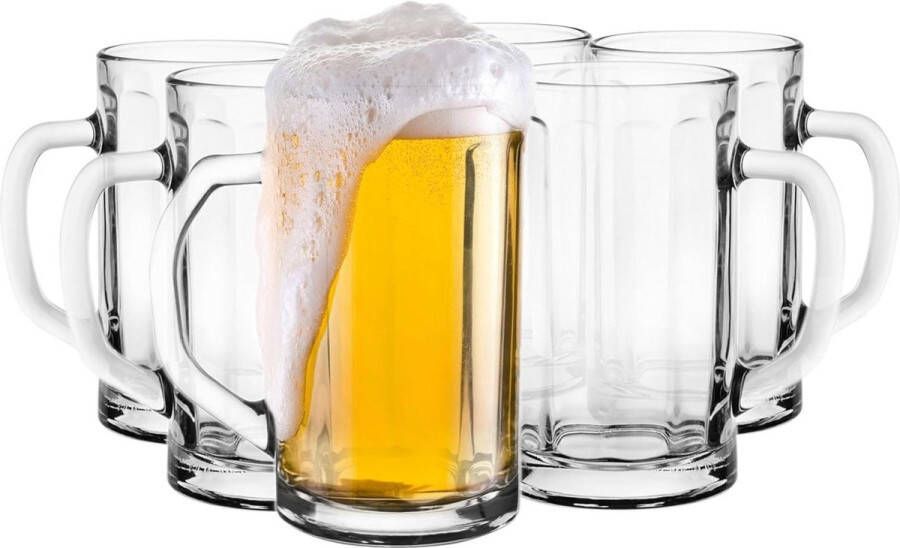 Bierglazen Set 053 Liter Glazen Bier Bierseidel Bierkrug Craft Bierglas Drinkglas Vaatwasmachinebestendig British Pint 6 X 530 Ml