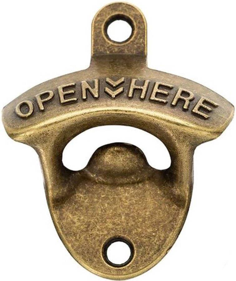 Bieropener muur Flesopener Opener Bier accessoires Muurbevestiging Metaal Brons