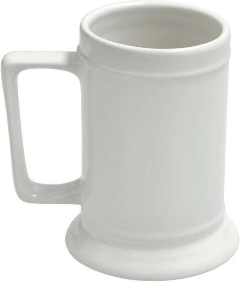 Bierpul keramiek 530 ml wit geschikt voor sublimatie en versiering oktoberfest pul