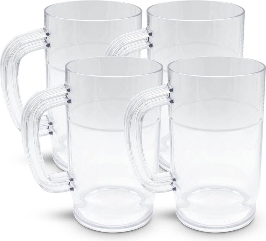 Bierpul van kunststof 50 cl verpakking van 4 stuks polycarbonaat herbruikbare bierglazen van hard plastic kunststof bierglas maatbeker voor bier bierbekers plastic bekers