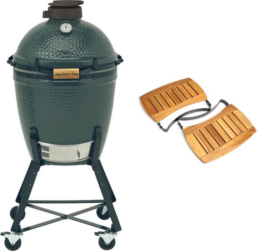 Big Green Egg Medium Houtskoolbarbecue met Nest en Acacia EGG Mates 2019 model