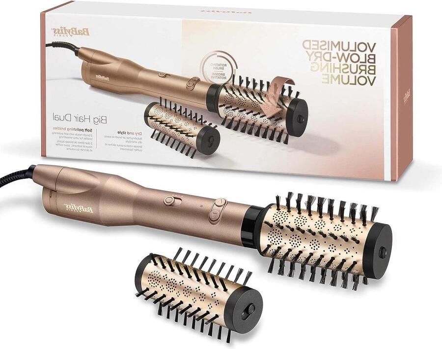 Big Hair Dual Föhnborstel 2 Roterende Krulborstel Airstyler voor Volume en Glans