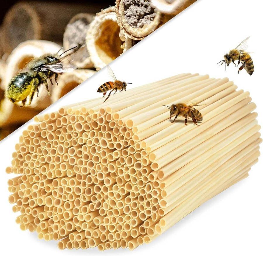 Bijenhotel 300 tarwerietjes Ø 3-5 mm voor wilde bijen milieuvriendelijke vulling insectenhotel bijenstal knutselen 145 cm