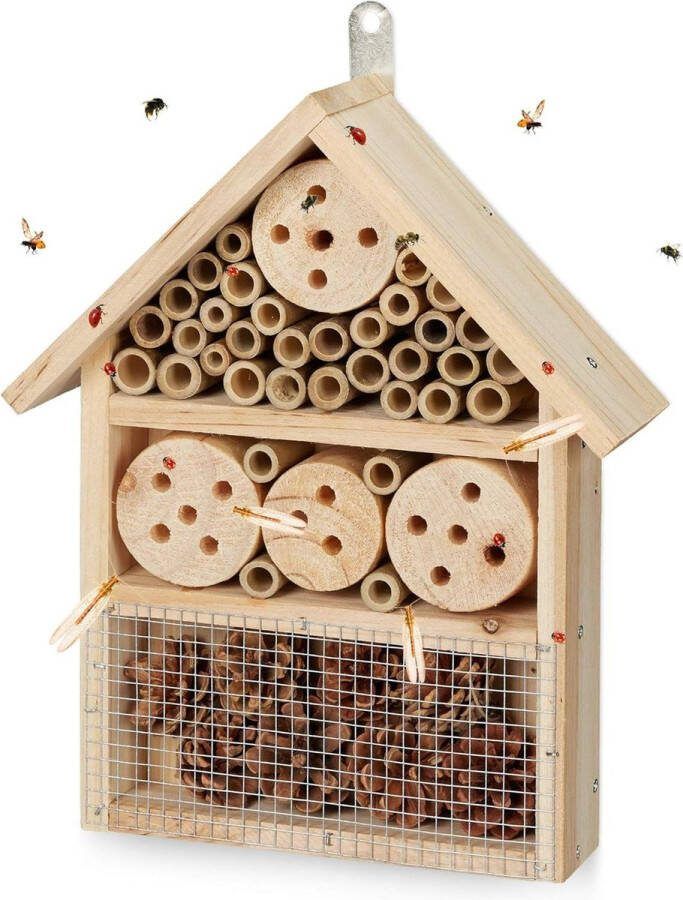 Bijenhotel Bouwpakket Insectenhotel Zelf Bouwen Kevers Bijen Vliegen 33x24.5x7 cm Natuur