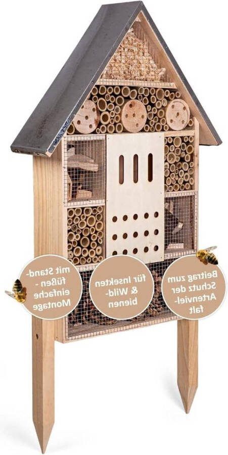Bijenhotel Groot XXL-formaat staand Hommelhuis Wilde bijenhuis Lieveheersbeestjeshuis Nestkast Decoratie Tuin Balkon