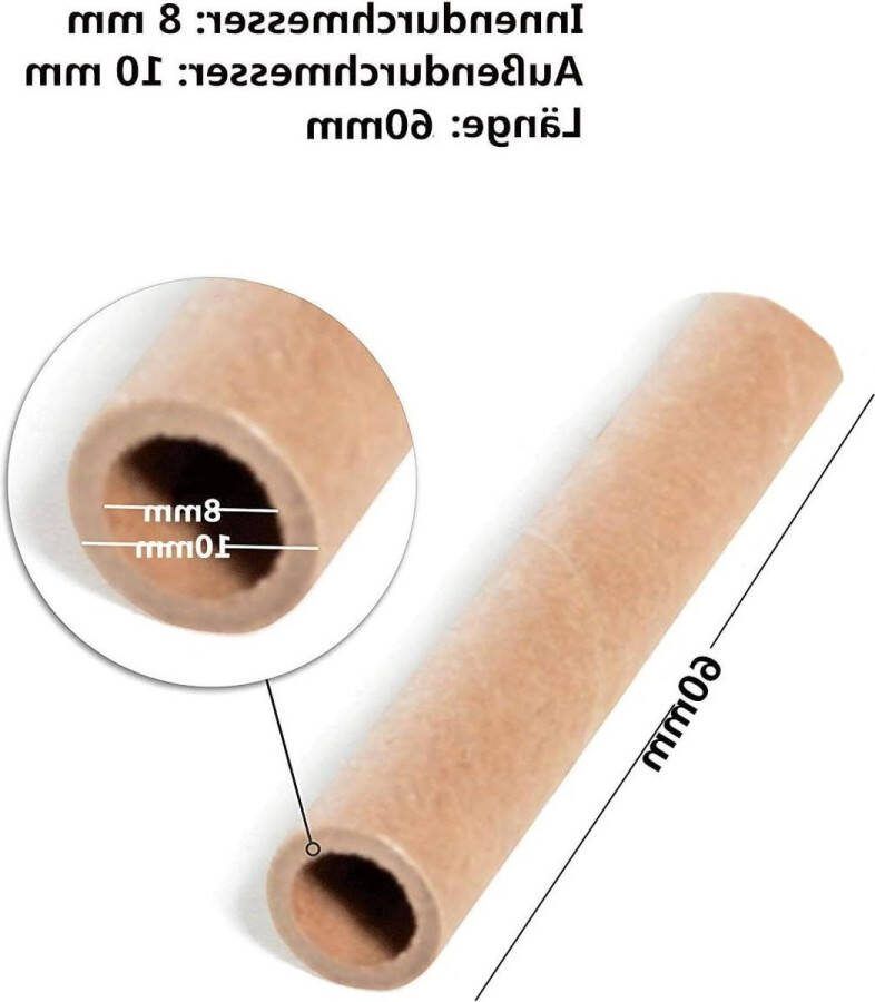 Bijenhotel Vulling 60mm Set van 200 Kartonnen Buisjes voor Insectenhotel Wilde Bijen Nesthulp
