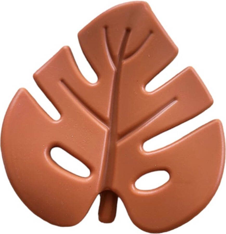 Bijtblad baby speelgoed silicone bijtring bijtspeeltje Bruin