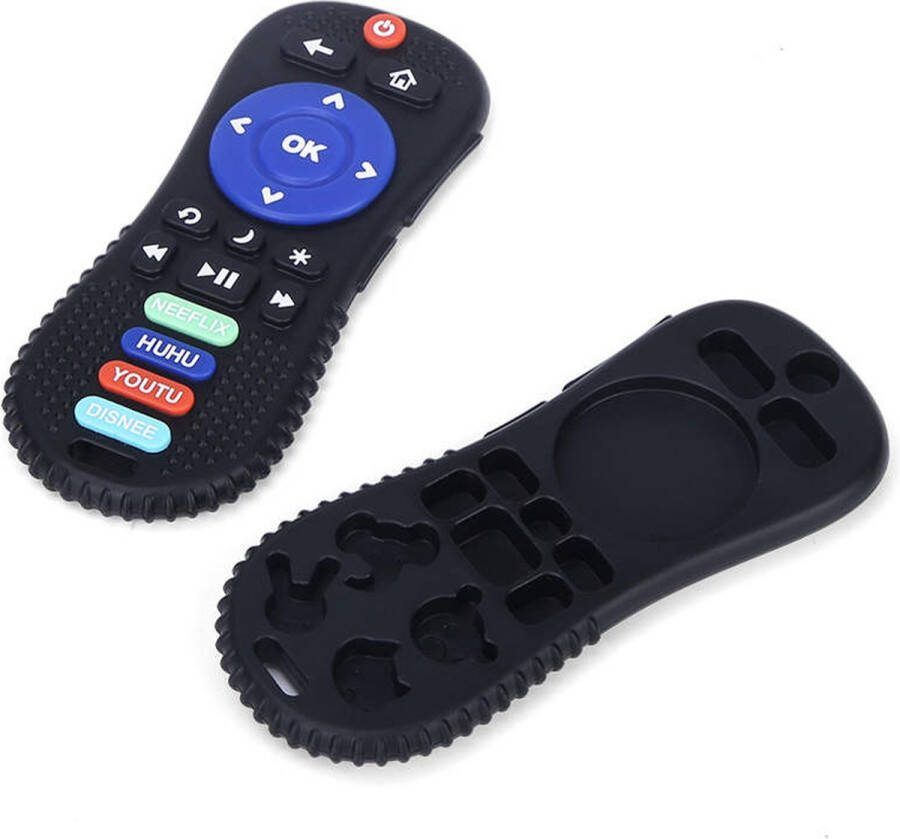 Bijtring Afstandsbediening Siliconen Zwart Baby Speelgoed Baby Tv Afstandsbediening BPA-vrij