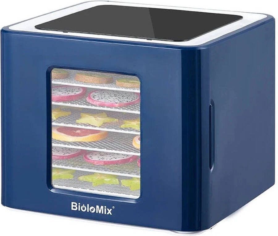 BioloMix Voedseldroger Voordeelset Nieuwste Model professionele Dehydrator 10 laags Droogoven Handboek Voedsel Drogen 6 Siliconen Bakmatten WM 2110 DH Dubbelwandig RVS 25°C tot 90°C