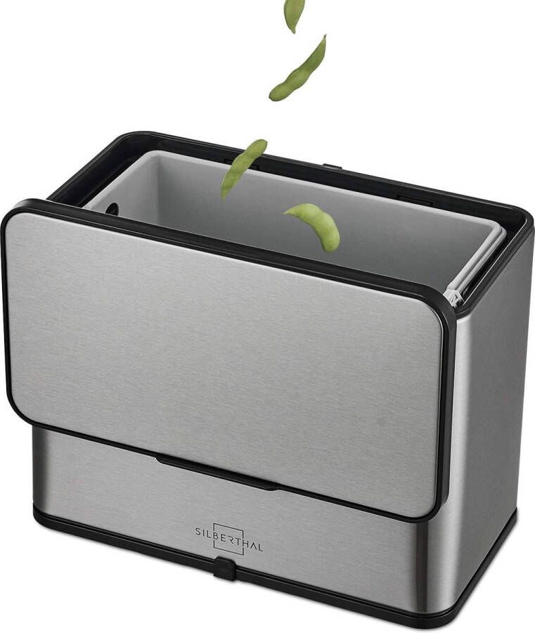 Biomuweremmer keuken 3L klein met deksel geurarme compostemmer voor de keuken met actieve koolfilter binnencontainer