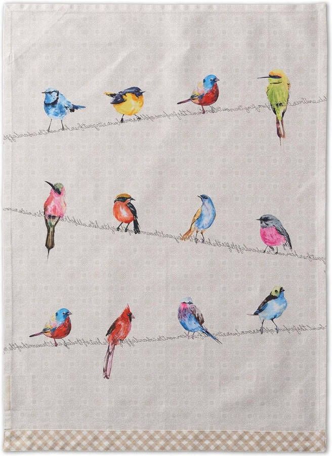 Birdies On Wire keukenhanddoeken set van 2 100% katoen 20 inch bij 27.5 inch