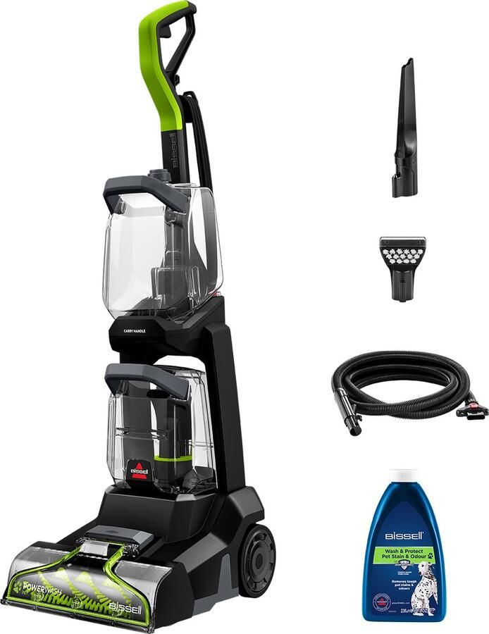 BISSELL PowerWash Pet Tapijtreiniger Verwijdert vuil en huidschilfers van huisdieren 600 W zuigvermogen Lichtgewicht Twee reservoirs Met snoer 3878N