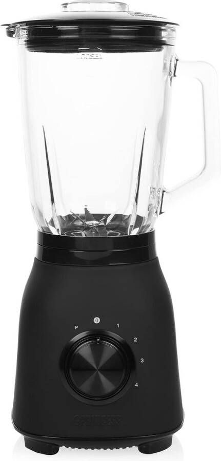 Black Steel Blender Vier snelheidsinstellingen 1 5L Glazen kan 1000W 6 roestvrij stalen messen 230V Professioneel keukengereedschap Zwart