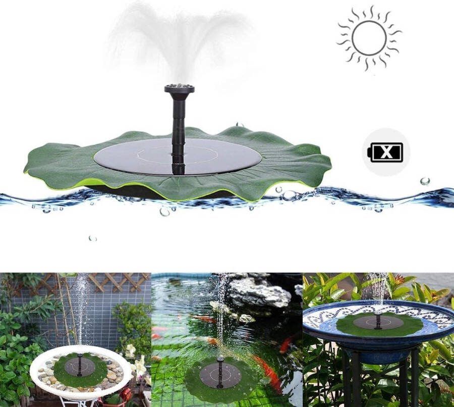 Bladvormige Solar Water Pomp 28 cm diameter 180L H 8V 1.6W Vogelfontein voor Zwembad Vijver Aquaria