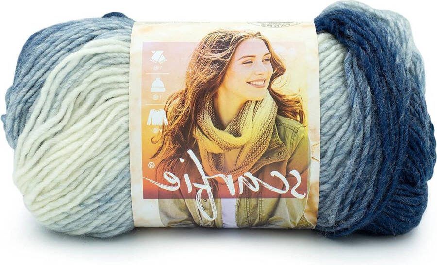Blauw Crème Garen voor Gehaakte Leeuw Scarfie Sjaal