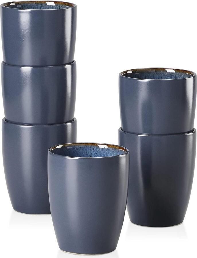 Blauwe Bubble Koffiebeker- en Mokkenset Set van 6 380 ml voor Warme Chocolademelk mokken set