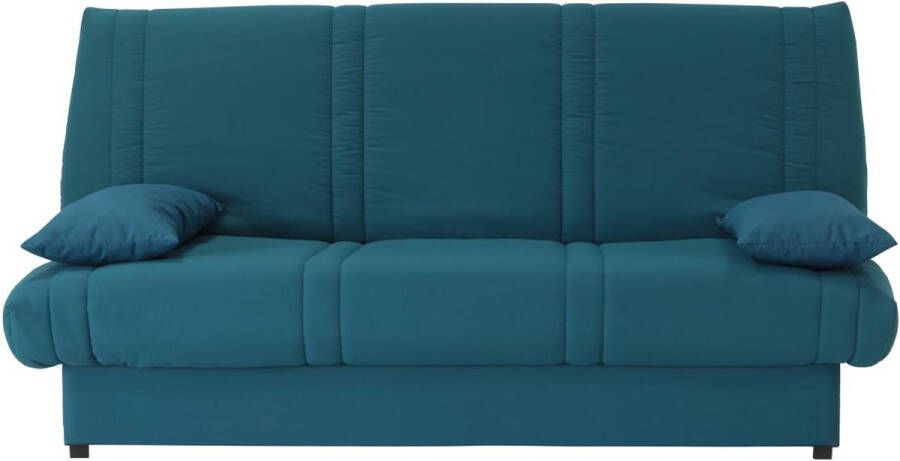 Blauwe slaapbank met opbergruimte en vouwmechanisme 100% katoen FARWEST II L 193 cm x H 95 cm x D 95 cm